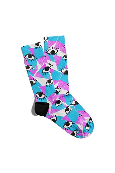 Eğlenceli Çoraplar Забавни чорапи Unisex Sun Shine Eyes Printed Socks Ecsoket220