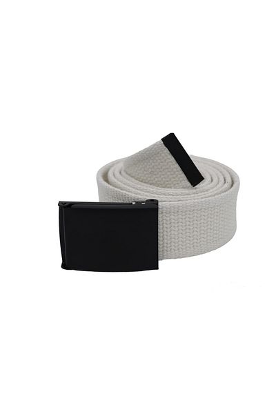 Anatoli Unisex White Sport Denim Canvas Belt with Black Buckle