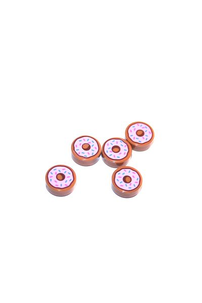LEGO Original Custom Moc Accessory Creator Tile 1 X 1 Printed Round Tiles Pink Donut 2 Pieces