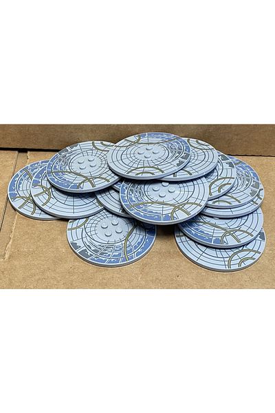 LEGO Original Custom Moc Accessory Eternals Tile 8 X 8 Printed Round Tiles Gray Gold Line 1 Piece