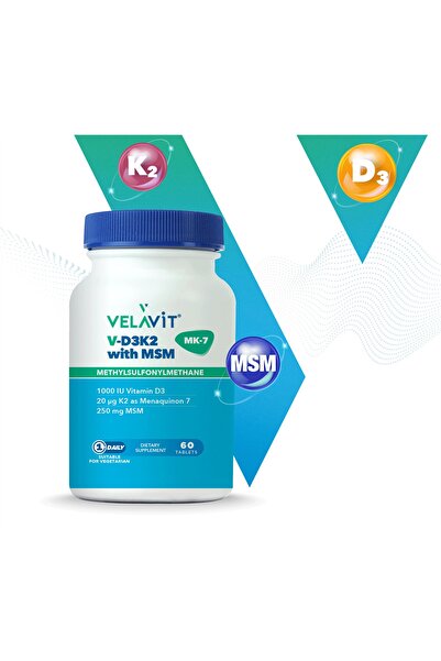 Velavit V-D3K2 with MSM 60 Tablet