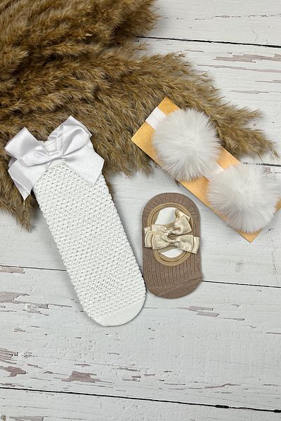 ADABEBEK Baby Girl Bandana Socks Set of 3