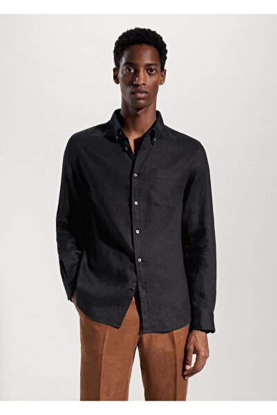 MANGO Man 100% лляний гольф Сорочка Slim Fit