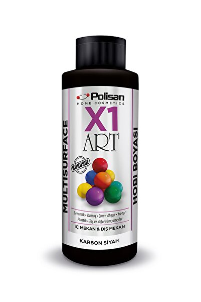 Polisan X1 Art Multisurface Hobi Boyası Karbon Siyah 120 ml