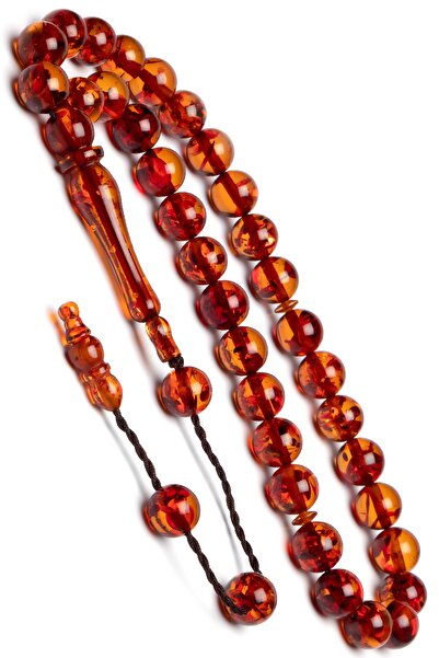 OTTOTESBİH Fosilli Beyrut Damlası Küre Kesim Toz Kehribar Tesbih