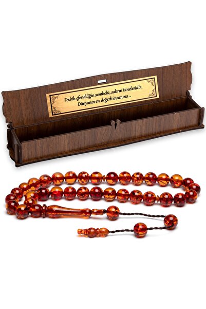 OTTOTESBİH Fosilli Beyrut Damlası Küre Kesim Toz Kehribar Tesbih