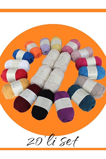 Masal Örgü Evi Hobby Clb Pamuk Amigurumi Ipi Ve Çanta Örgü Ipi Seti 20 Adet