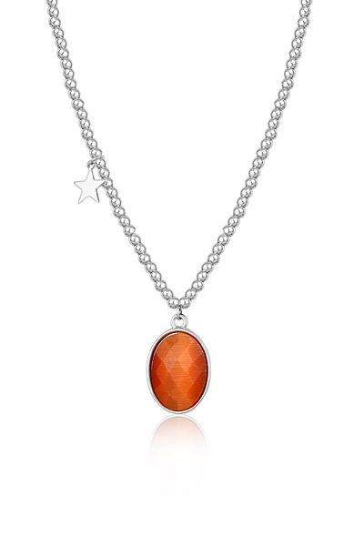 Twelve Natural Stone Special Design Steel Necklace
