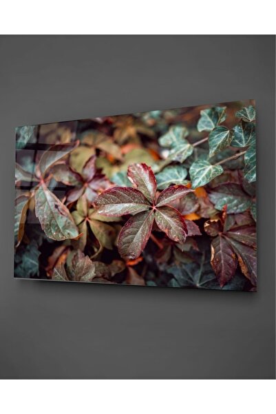 TAULART Tablou orizontal din sticlă cu frunze
