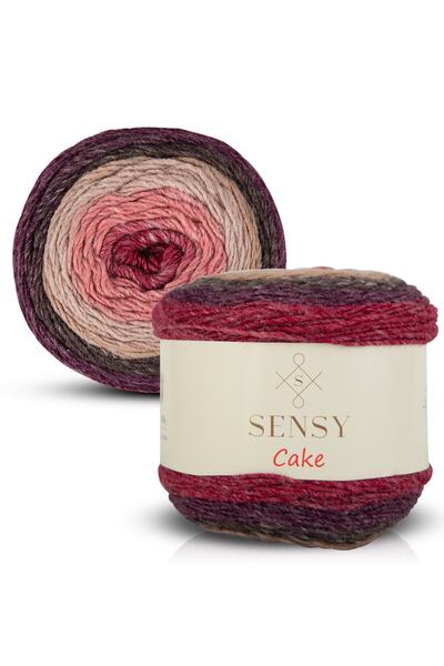 SENSY Premium Cake El Örgü Ipi Şal Bluz Aksesuar Ipi Ebruli Ip