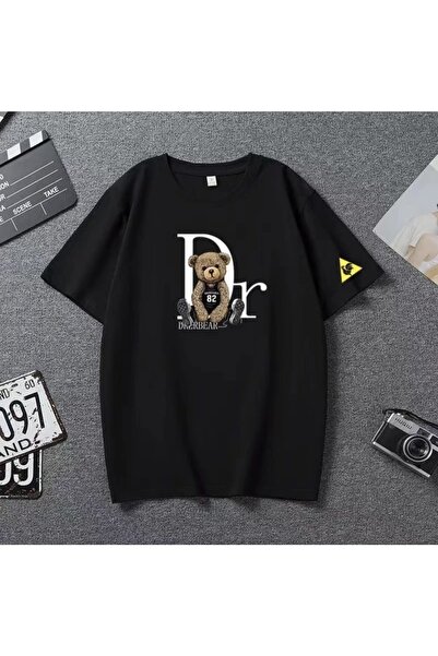 KİDS FACE Special Design Crew Neck Dr Teddy Bear Printed 100% Cotton Luxury B...