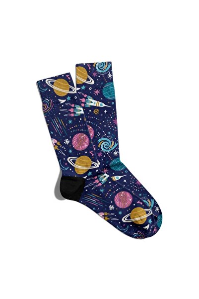 Eğlenceli Çoraplar Șosete Fun Sosete Unisex Space Space Theme Popart Printed ...