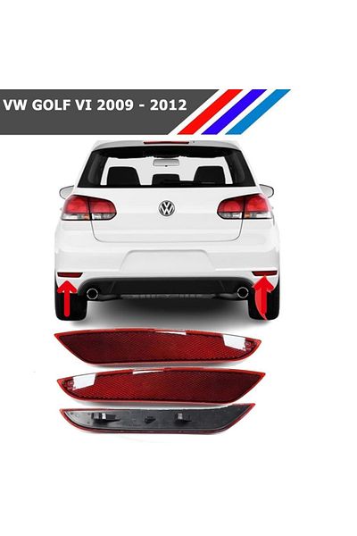 ZETOTO - Vw Golf 6 Rear Bumper Reflector Left and Right Side Set 2009-2012 5k0945106a