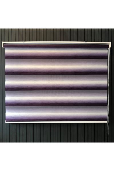 Lotus Purple Zebra Pattern Curl - Curtain, for Kitchen, Living Room and Living Room - Buklev4