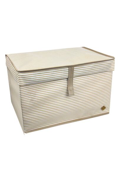 EMİRLER FAMİLY TEXTİLE 5 Adet Çok Amaçlı Kapaklı Kumaş Kutu Duvarlı Hurç Sandık 40x30x26 Hurç   Home