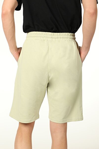 defys Erkek Beli Lastikli Cepli Etiket Detaylı Regular Fit Şort Açık Yeşil