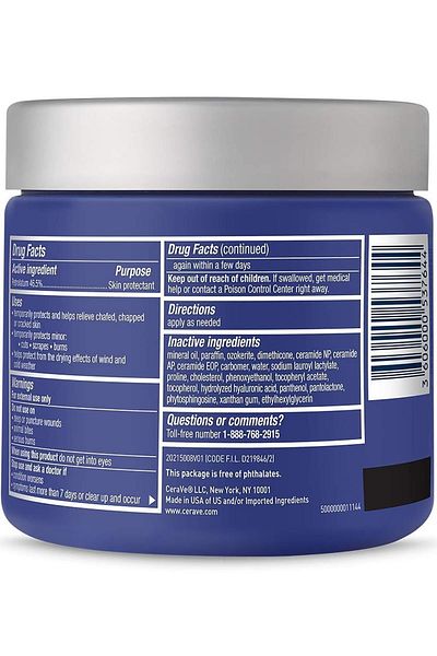 CeraVe مرهم CeraVe Skin Protectant، خالي من اللانولين والعطور، يعالج البشرة، 340 مل