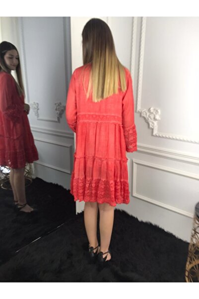 Bohemian Women's Pomegranate Flower Lace Bell Dress