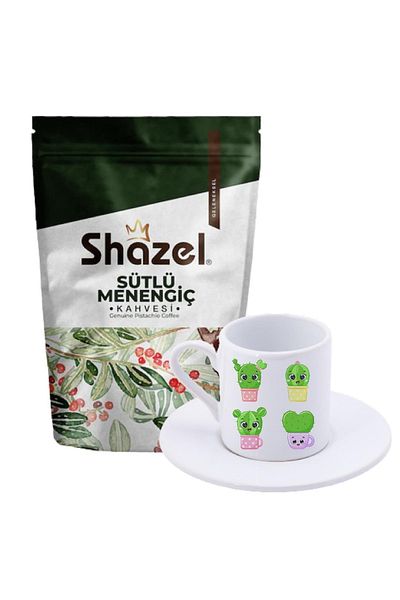 Shazel Menengic Coffee with Milk 200 gr + Little Cactuses Turkish Coffee Cup