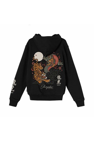 Shout Υπερμεγέθη Tokyo Shinjuku Tiger Vs Dragon Unisex κουκούλα με φερμουάρ