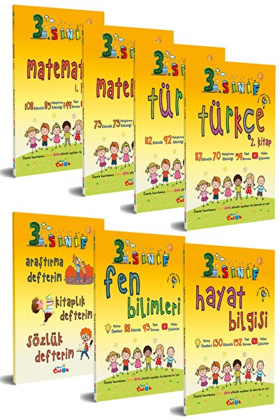 Mavi Önlük Yayınları Mavi Önlük 3. Sınıf Etkinlik Kitabı | Set (7 Kitap)