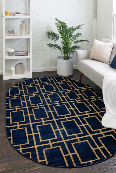 Angorahome Angora Home Sparkle Koleksiyonu Dokuma Makine Halısı Gl1008 Oval