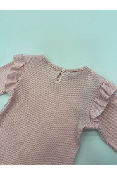 BOBBY JR KİDSWEAR Girl Body with Ruffle Shoulder and Droplet Patchwork