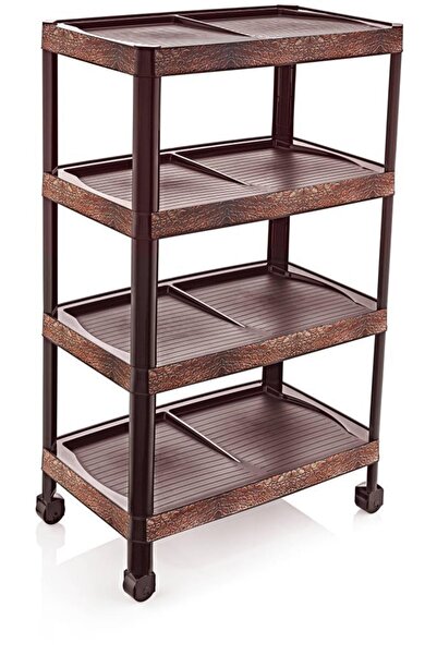 abnturk Ultra Lüks Model Deri Desenli 4 Katlı Demonte Ayakkabılık 48x28 H:80c...