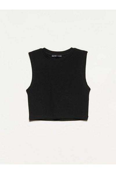 Dilvin Crop Top-negru-mic