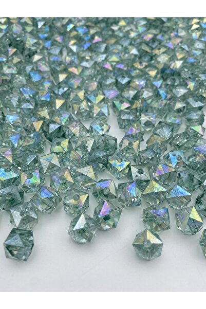 Hedef Bijuteri 100 جرام 12 ملم مكعب اللون الفيروزي، خرز أكريليك مكعب، مجوهرات...