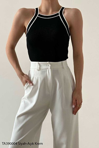 TheNeva Дамски потник Qustyle, черен, светло кремав