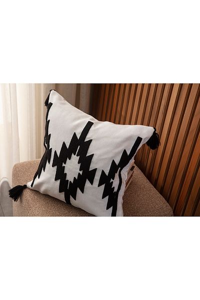BUGİ HOME COLLECTİON Husă de pernă cu temă geometrică brodata cu perforare unică premium