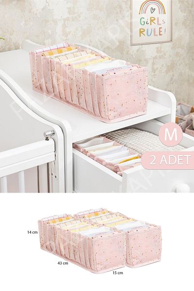 Pazar Kapısı 2 τεμάχια Baby Baby Room Ακορντεόν Συρταριέρα Organizer Pink M Size