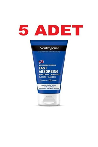 Neutrogena Norveç Formülü Hızlı Emilen El Kremi 75 ml  5 Adet