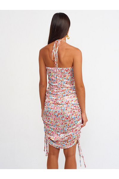 Dilvin 90399 Rochie mini cu decolteu adunat - roșu