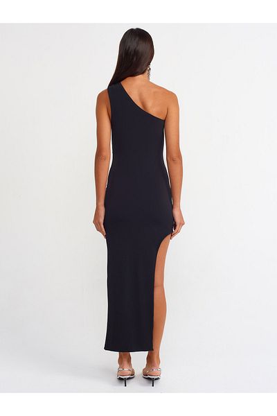 Dilvin 90714 Rochie asimetrică-neagră