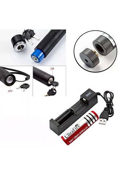 TAREZ Gp-303 Yeşil Lazer Pointer 1000mw Yüksek Güçlü Şarjlı Lazer Işaretliyici