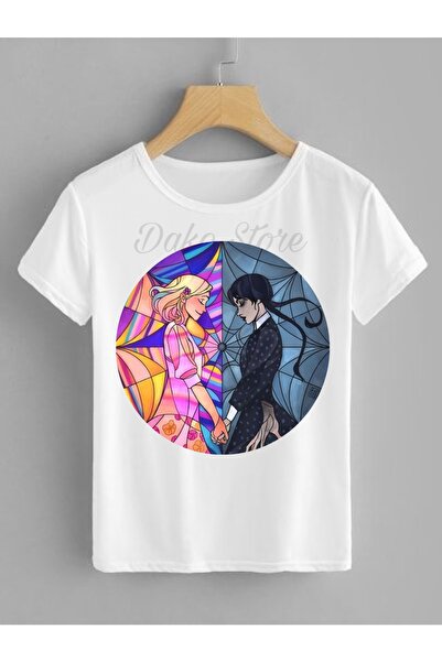 DAKONS Wednesday Özel Baskı Çocuk Tişört (lütfen Açıklamaları Okuyunuz)