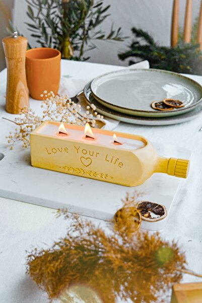 ersu store Şişe Modeli Dekoratif Soya Wax Doğal Kokulu Mum