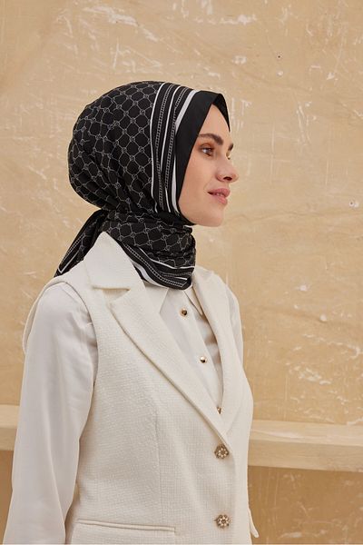 Cardion Medina Fabric Monogram Patterned Shawl