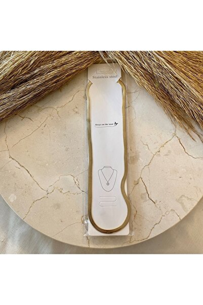 LA TINY قلادة نسائية مسطحة من الفولاذ الإيطالي