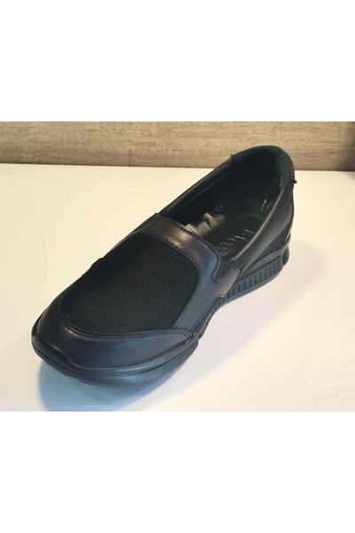 VOOG 703 Δερμάτινο και ύφασμα αλεξίπτωτου καθημερινά άνετα παπούτσια μαύρα