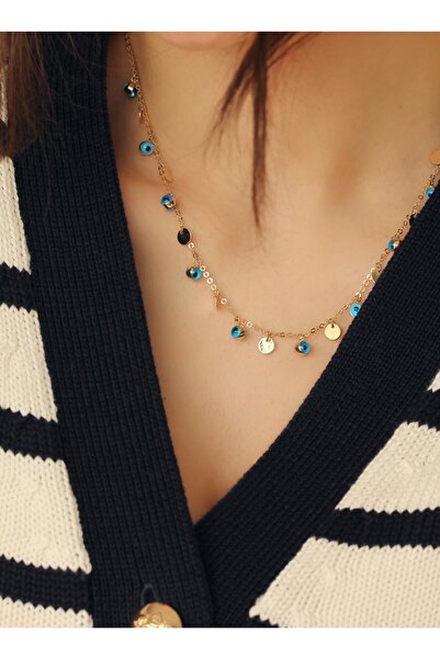 ŞABAN KILIÇ ALTIN&PIRLANTA Pullu Nazar Boncuklu Kolye