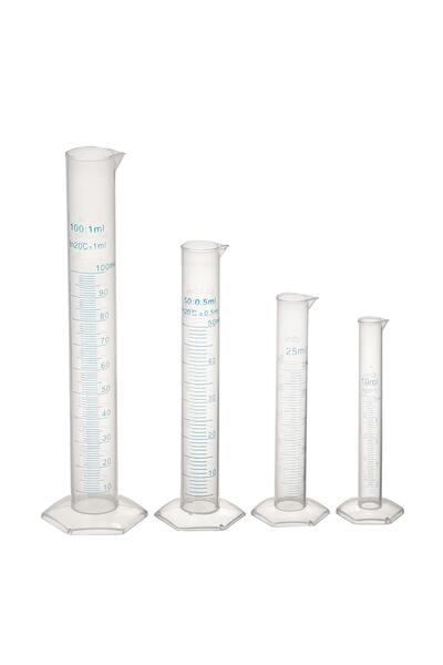 ATEL-SAN Mezür Set / Ölçü Kabı - Plastik Şeffaf (mezür + Tüp Fırçası)