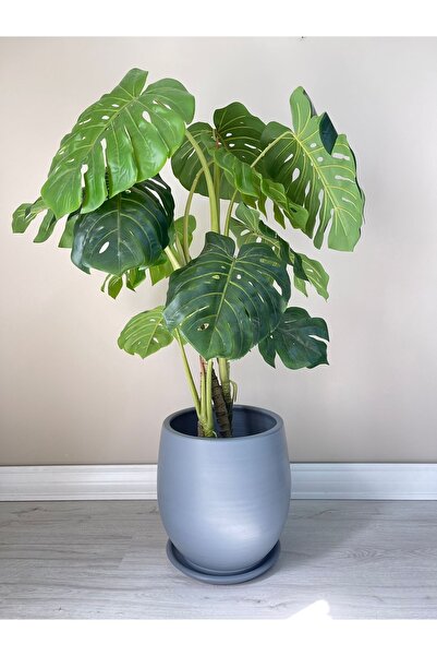 odka Armut Model Saksı 40cmx32cm Tabaklı Koyu Füme