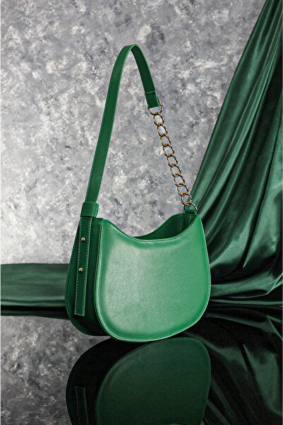 Rimense Green Zippered Lined Bag with Adjustable Strap
