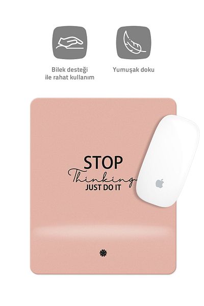 Özer Store Rectangular Mouse Pad with Written Wrist Support Mouse Pad