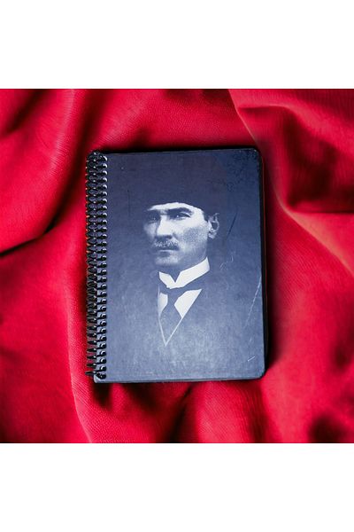 SEYFİKİRTASİYE 14x20 Cm Unlined 80 Sheets Ataturk Hard Cover Wire Notebook