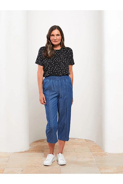 LC Waikiki Lcw Grace cu talie elastică uni blugi de damă Capri