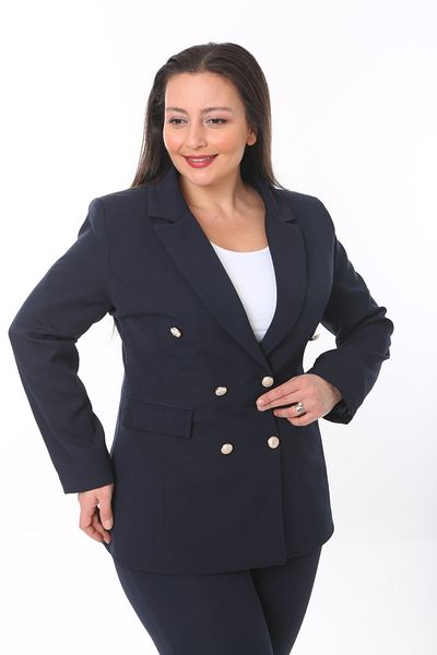 ABARSE Women's Lined Blazer Jacket Pipe Leg Belted Trouser Suit